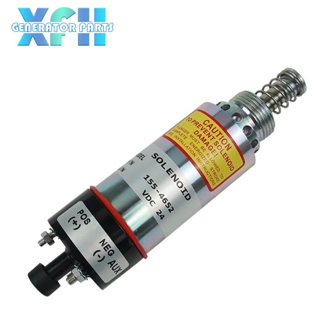 Excavator 155-4652 1554652 Engine Flameout Solenoid 24V Construction Machinery Parts Stop Solenoid Valve