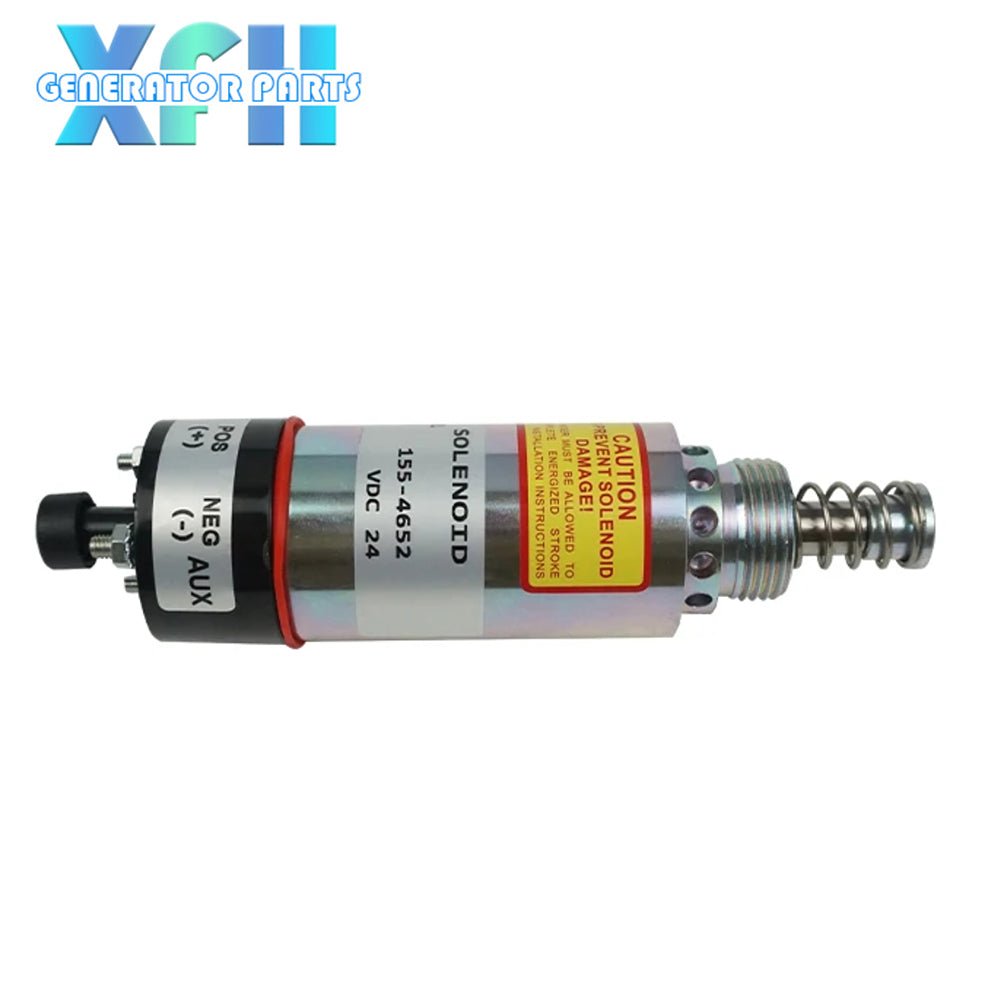 Excavator 155-4652 1554652 Engine Flameout Solenoid 24V Construction Machinery Parts Stop Solenoid Valve
