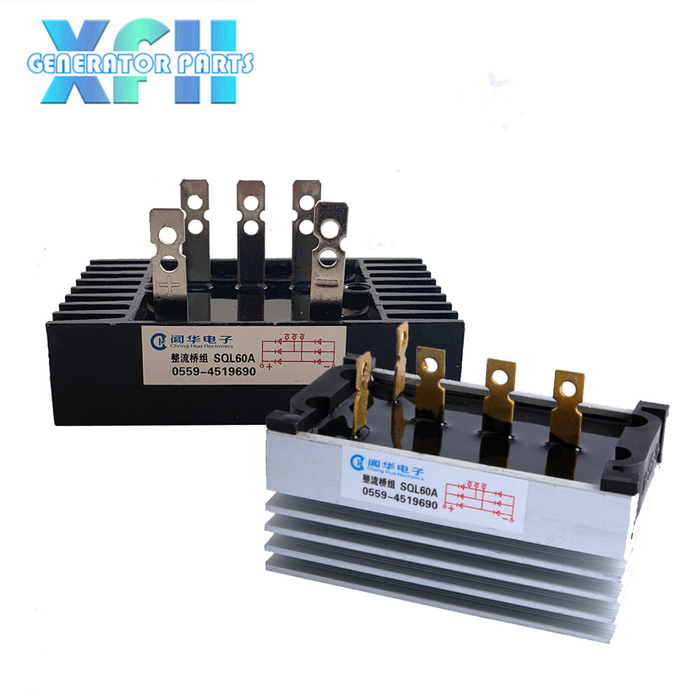 Three phase SQL60A 60amp generator rectifier Aluminum Heatsink 60A Diode Bridge Rectifier kit for generator Iron Pin power diode