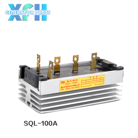 Three phase SQL100A MDS100A-16 100amp generator rectifier Aluminum Heatsink 100A Diode Bridge Rectifier kit for generator Iron Pin power diode