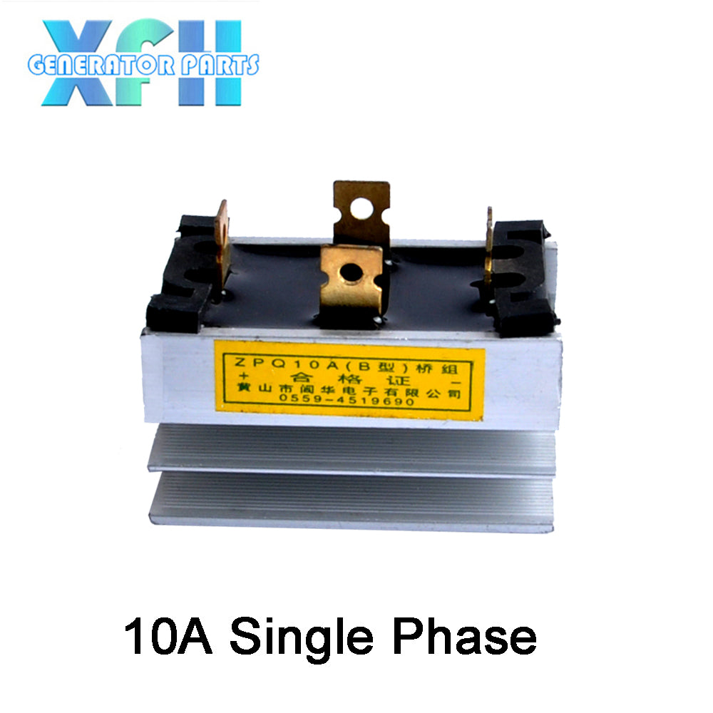 Three phase Single Phase SQL10A 10amp generator rectifier Aluminum Heatsink 10A Diode Bridge Rectifier kit for generator Iron Pin power diode