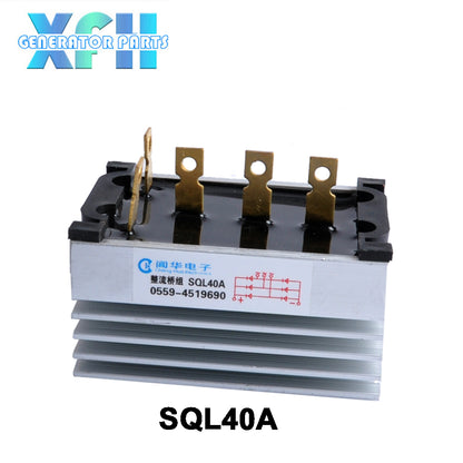 Three phase Single Phase SQL40A 40amp generator rectifier Aluminum Heatsink 40A Diode Bridge Rectifier kit for generator Iron Pin power diode