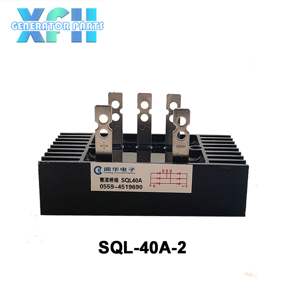 Three phase Single Phase SQL40A 40amp generator rectifier Aluminum Heatsink 40A Diode Bridge Rectifier kit for generator Iron Pin power diode