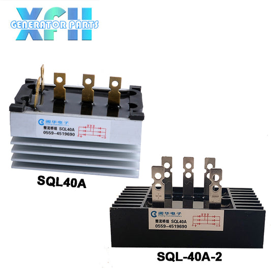 Three phase Single Phase SQL40A 40amp generator rectifier Aluminum Heatsink 40A Diode Bridge Rectifier kit for generator Iron Pin power diode