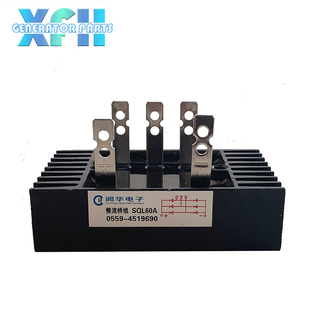 Three phase SQL60A 60amp generator rectifier Aluminum Heatsink 60A Diode Bridge Rectifier kit for generator Iron Pin power diode