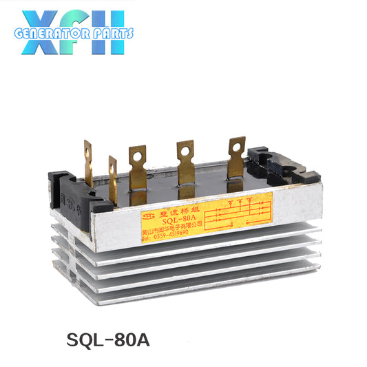 Three phase SQL80A 80amp generator rectifier Aluminum Heatsink 80A Diode Bridge Rectifier kit for generator Iron Pin power diode