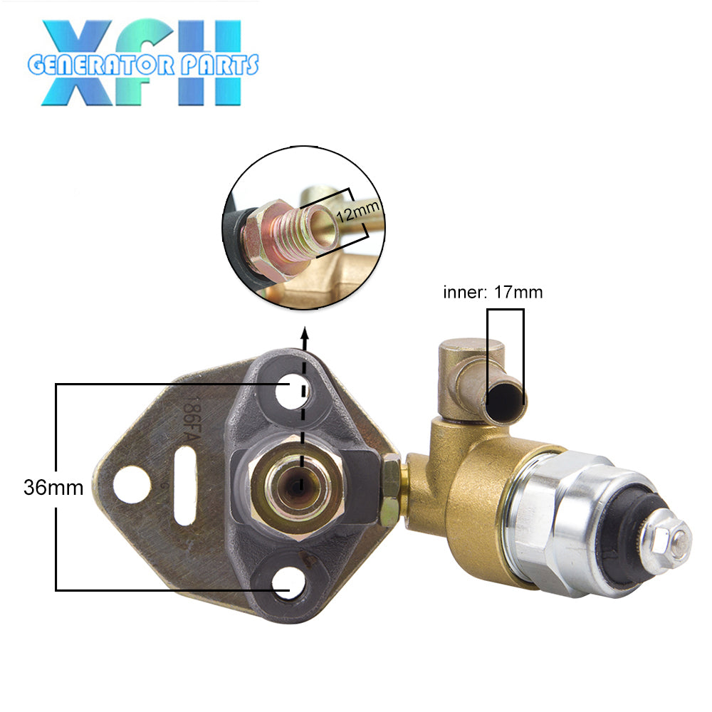 186FA Air Cooled Diesel Engine Electric Oil Pump Fuel Injection Pump Assembly With Solenoid Valve Generator  Spare Parts