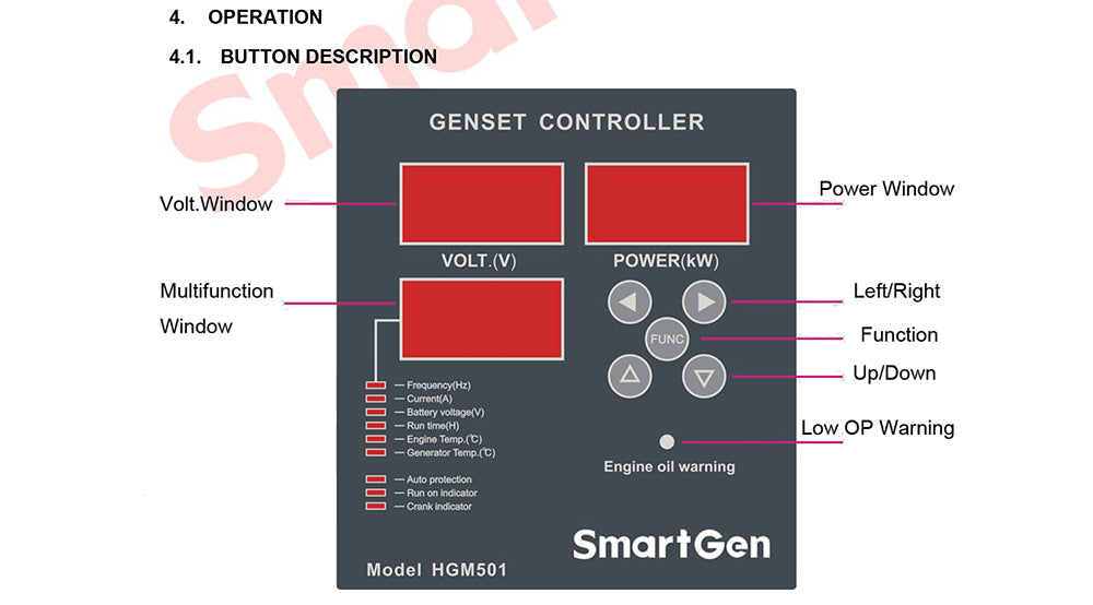 Gasoline Generator Controller HGM501 Small Diesel Genset Control Panel